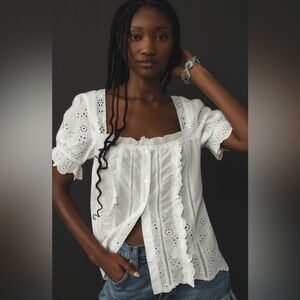 Puff Sleeve Eyelet Top
Maeve Anthropologie
In: White